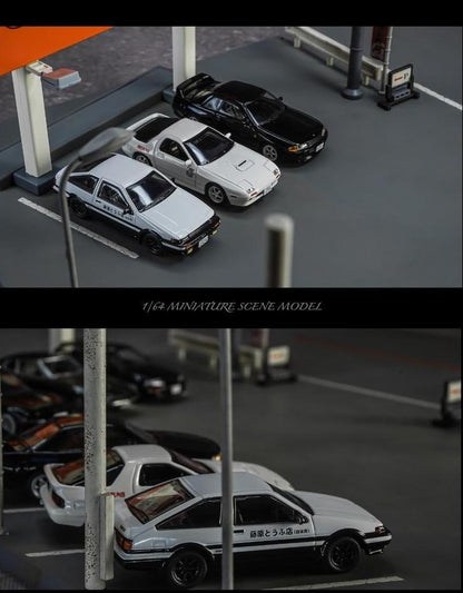 1:64 Japanese street car park scene - JDM Global Warehouse