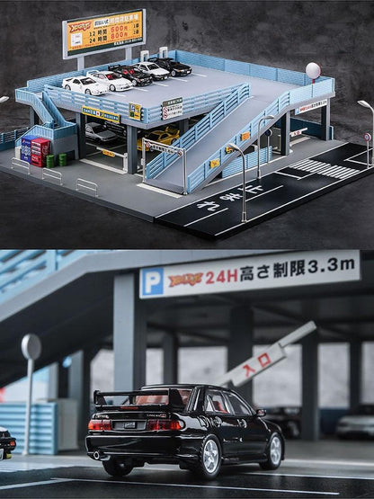 1:64 Japanese style double deck parking lot, the ultimate model car display! - JDM Global Warehouse