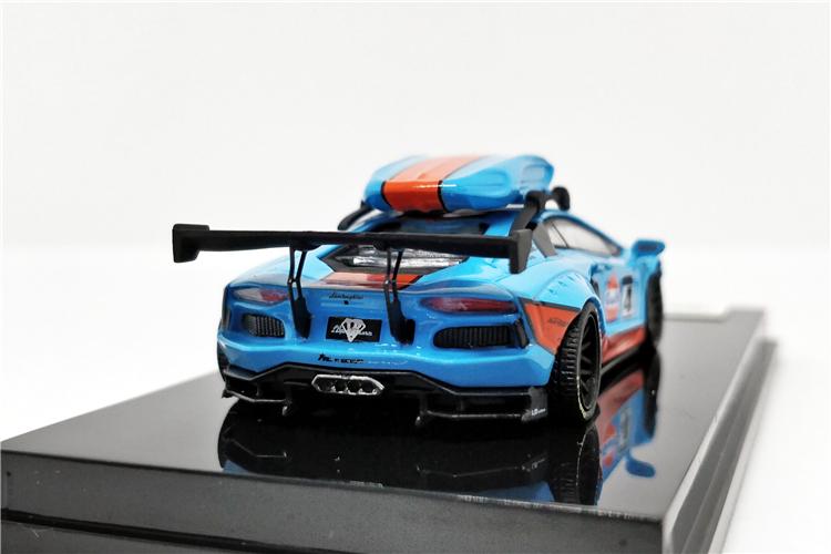 1:64 LB Liberty Walk Lamborghini Aventador GULF Martini with Roof Boxes Diecast Model Car - JDM Global Warehouse