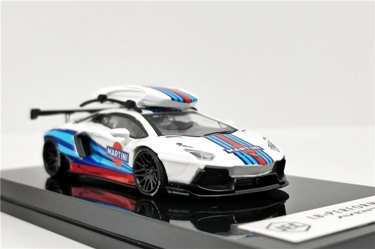 1:64 LB Liberty Walk Lamborghini Aventador GULF Martini with Roof Boxes Diecast Model Car - JDM Global Warehouse