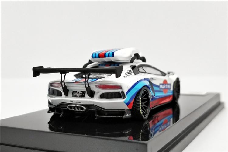 1:64 LB Liberty Walk Lamborghini Aventador GULF Martini with Roof Boxes Diecast Model Car - JDM Global Warehouse