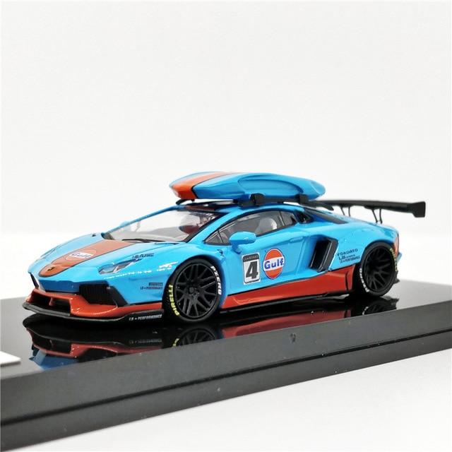 1:64 LB Liberty Walk Lamborghini Aventador GULF Martini with Roof Boxes Diecast Model Car - JDM Global Warehouse