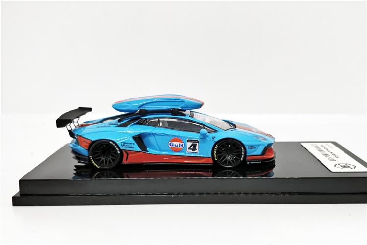 1:64 LB Liberty Walk Lamborghini Aventador GULF Martini with Roof Boxes Diecast Model Car - JDM Global Warehouse