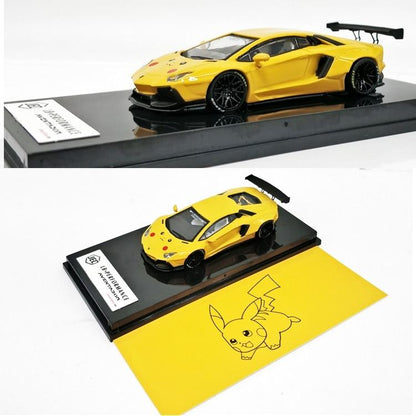 1:64 Liberty Walk Lamborghini Aventador LB700 Pikachu Yellow Diecast Model Car - JDM Global Warehouse