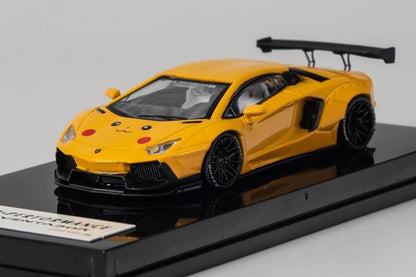 1:64 Liberty Walk Lamborghini Aventador LB700 Pikachu Yellow Diecast Model Car - JDM Global Warehouse