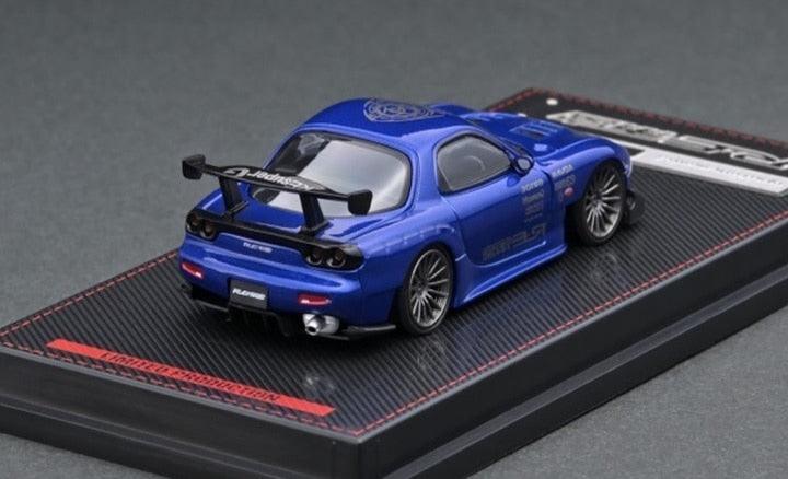 1:64 Mazda RX-7 (FD3S) RE Amemiya metallic blue model car - JDM Global Warehouse