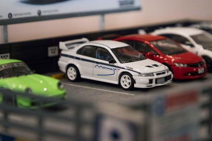 1:64 Mine's Mitsubishi Lancer EVO VI White Diecast Model Car - JDM Global Warehouse