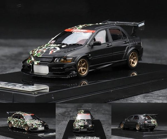 1:64 Mitsubishi Lancer Evo VII - Voltex, black and BAPE camo - JDM Global Warehouse