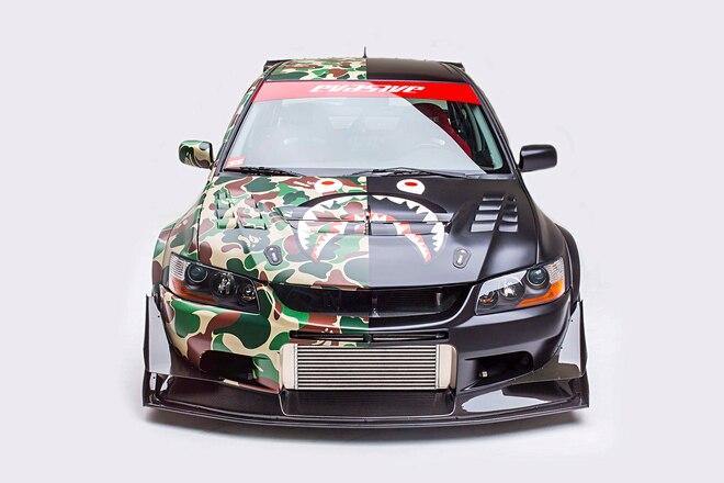 1:64 Mitsubishi Lancer Evo VII - Voltex, black and BAPE camo - JDM Global Warehouse