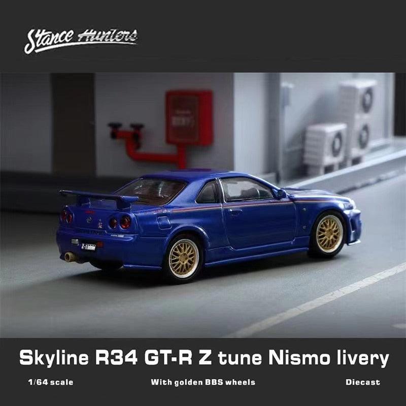 1:64 Nissan Skyline GT-R R34 Nismo Z Tune -White/Blue/Silver - JDM Global Warehouse