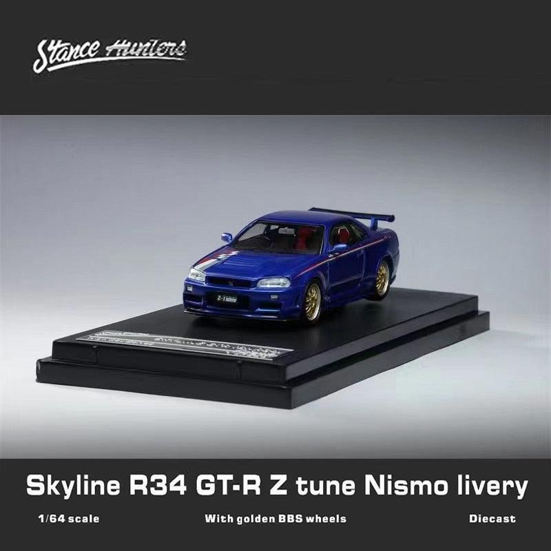 1:64 Nissan Skyline GT-R R34 Nismo Z Tune -White/Blue/Silver - JDM Global Warehouse