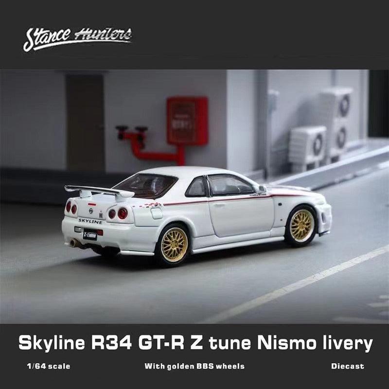 1:64 Nissan Skyline GT-R R34 Nismo Z Tune -White/Blue/Silver - JDM Global Warehouse