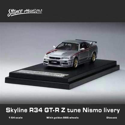 1:64 Nissan Skyline GT-R R34 Nismo Z Tune -White/Blue/Silver - JDM Global Warehouse