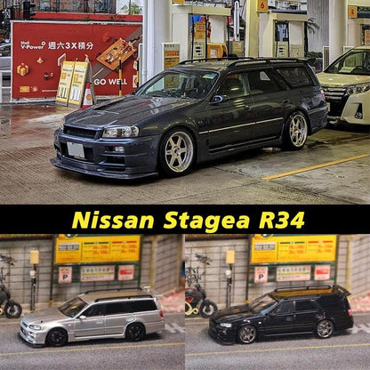 1:64 Nissan Stagea R34 facelift scale model - JDM Global Warehouse