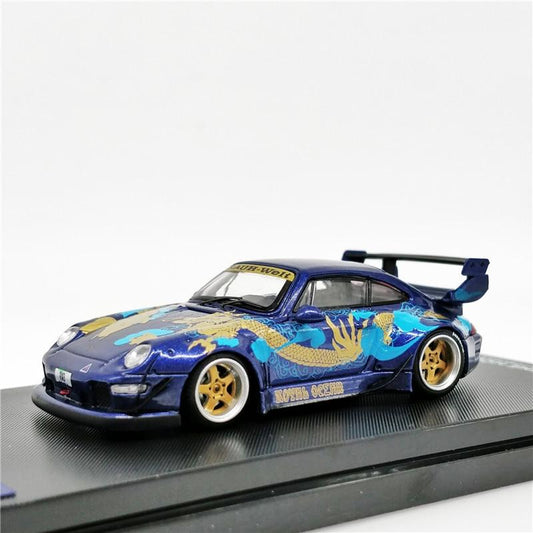 1:64 RAUH-Welt Begriff RWB 993 Royal Ocean Blue Diecast Model Car - JDM Global Warehouse