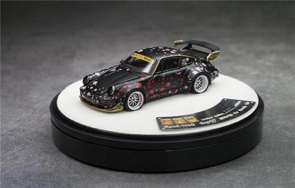 1:64 RWB Porsche 911 RAUH-Welt 964 Sakura Black Diecast Model Car - JDM Global Warehouse