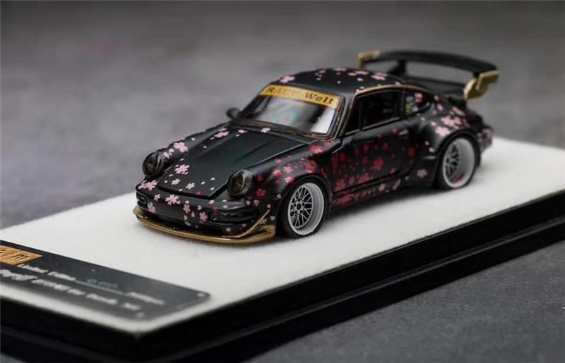 1:64 RWB Porsche 911 RAUH-Welt 964 Sakura Black Diecast Model Car - JDM Global Warehouse