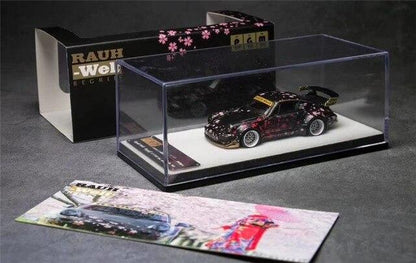 1:64 RWB Porsche 911 RAUH-Welt 964 Sakura Black Diecast Model Car - JDM Global Warehouse