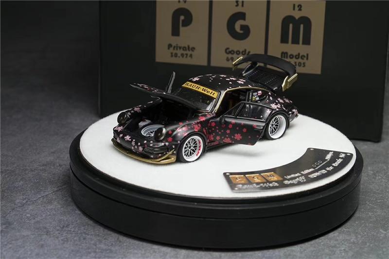 1:64 RWB Porsche 911 RAUH-Welt 964 Sakura Black Diecast Model Car - JDM Global Warehouse