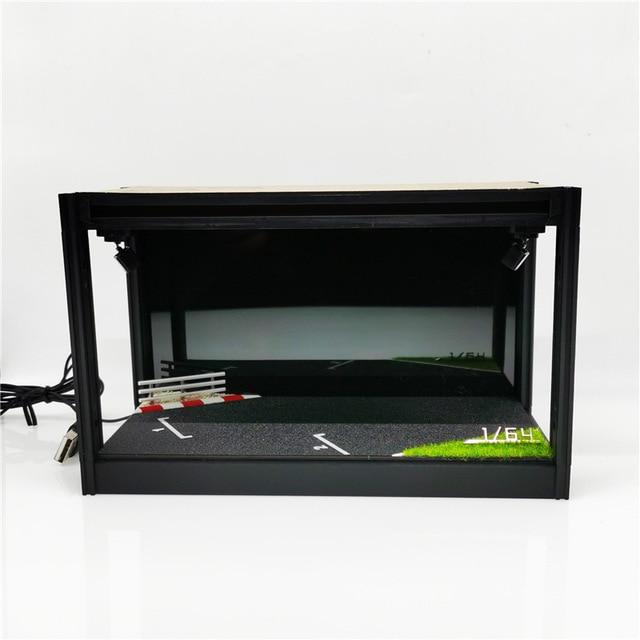 1:64 Scale Model Car Display Cabinet, Rally / Circuit / Carport, USB lighting - JDM Global Warehouse