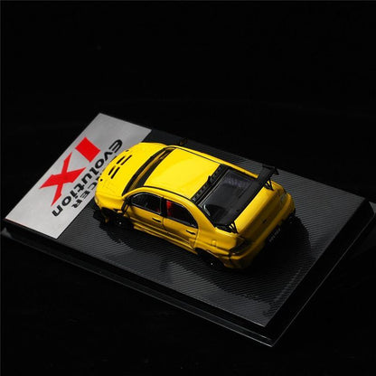 1:64 Voltex Mitsubishi Lancer Evolution IX yellow model car - JDM Global Warehouse