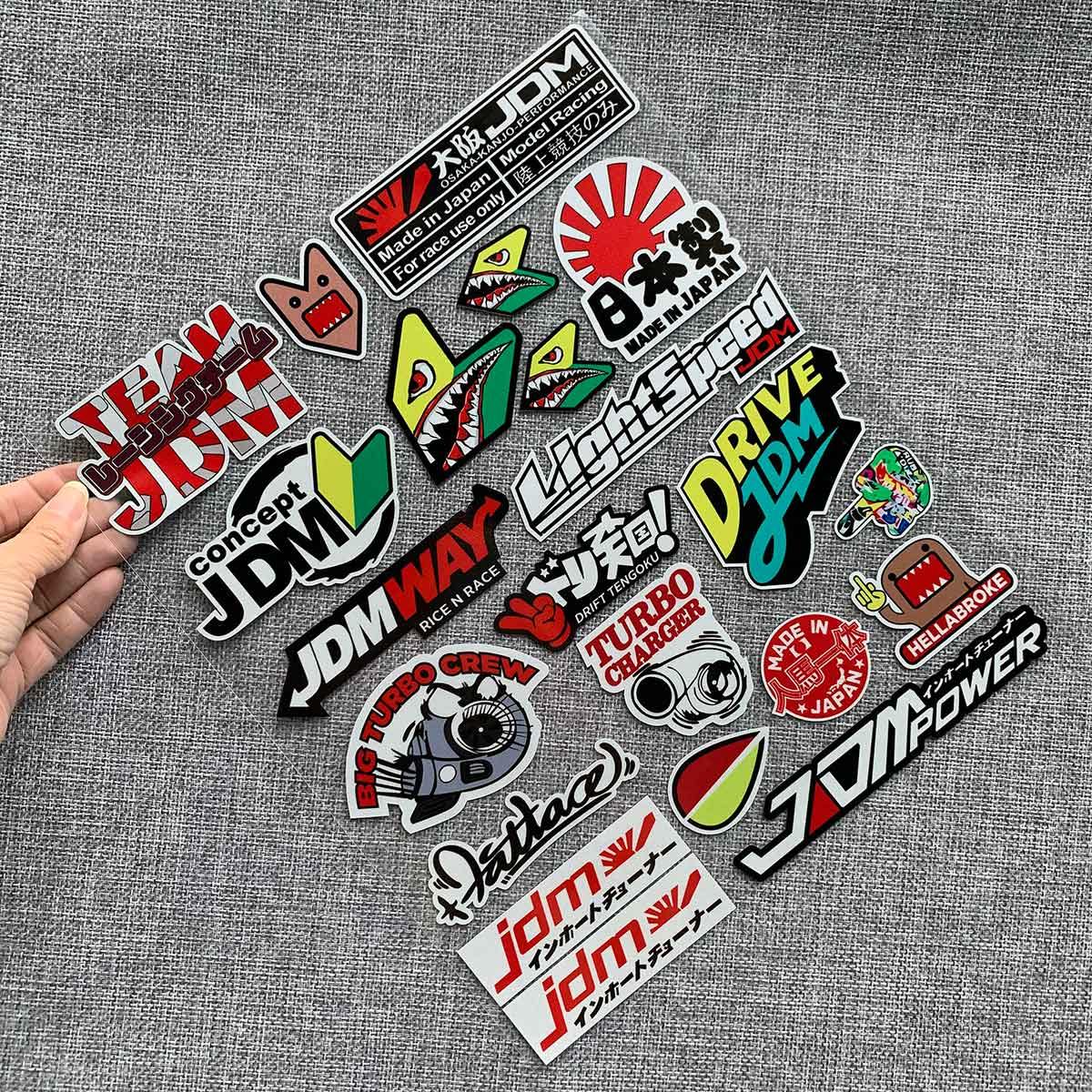 21 piece JDM reflective sticker sheet - 30cm x 25cm - JDM Global Warehouse