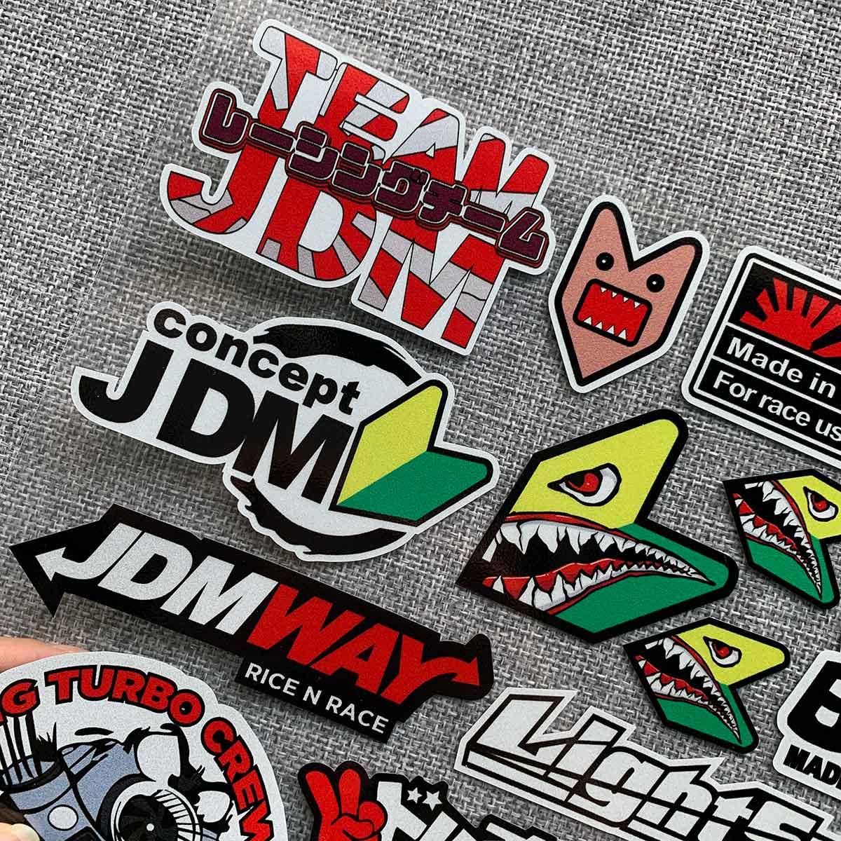 21 piece JDM reflective sticker sheet - 30cm x 25cm - JDM Global Warehouse