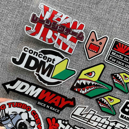 21 piece JDM reflective sticker sheet - 30cm x 25cm - JDM Global Warehouse