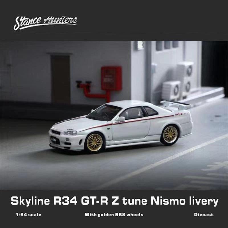 1:64 Nissan Skyline GT-R R34 Nismo Z Tune -White/Blue/Silver - JDM Global Warehouse