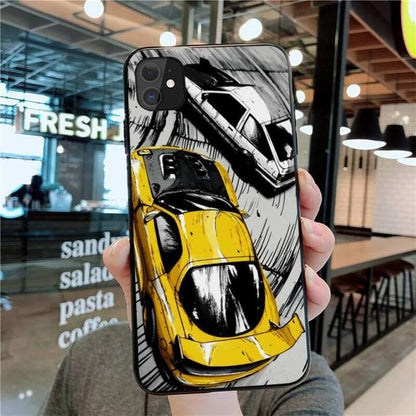 AE86 vs FD3S manga style phone case for iPhone - JDM Global Warehouse