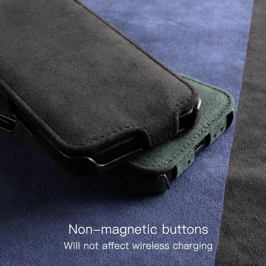 Alcantara flip cover case for iPhone 12 - JDM Global Warehouse