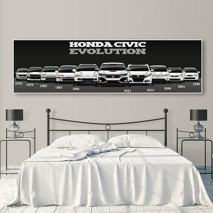 Honda Civic complete lineup canvas artwork - JDM Global Warehouse