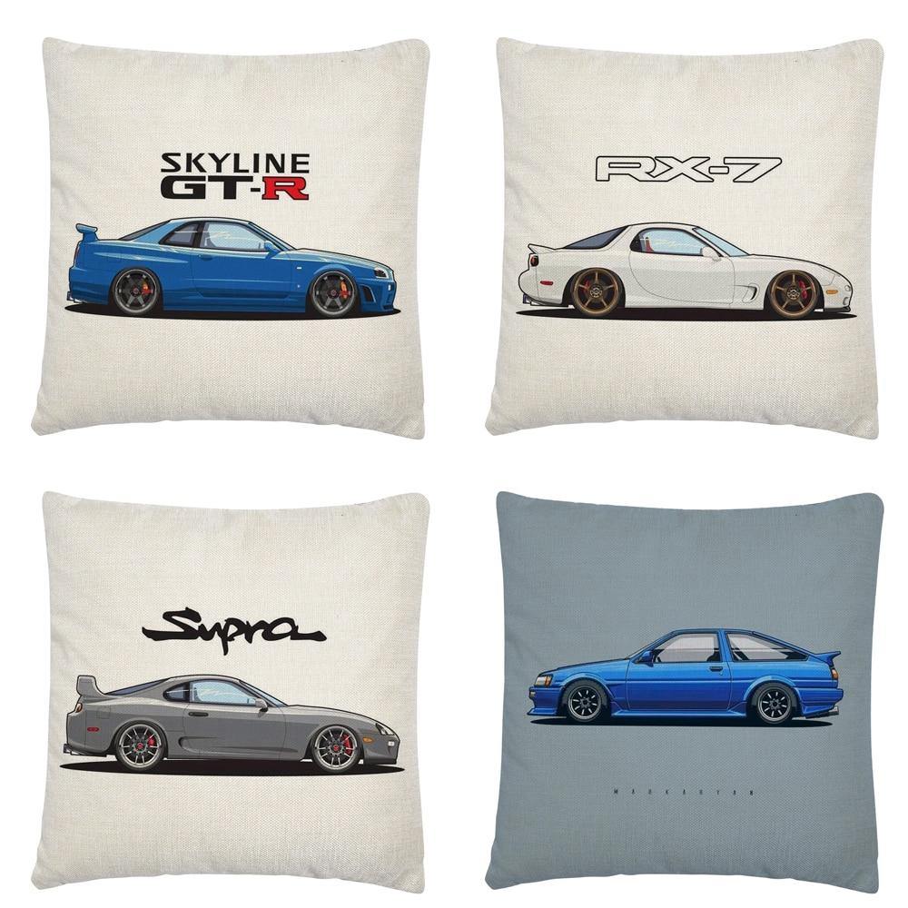 JDM Legends Linen Cushion Cover 45 x 45cm - 16 styles! - JDM Global Warehouse