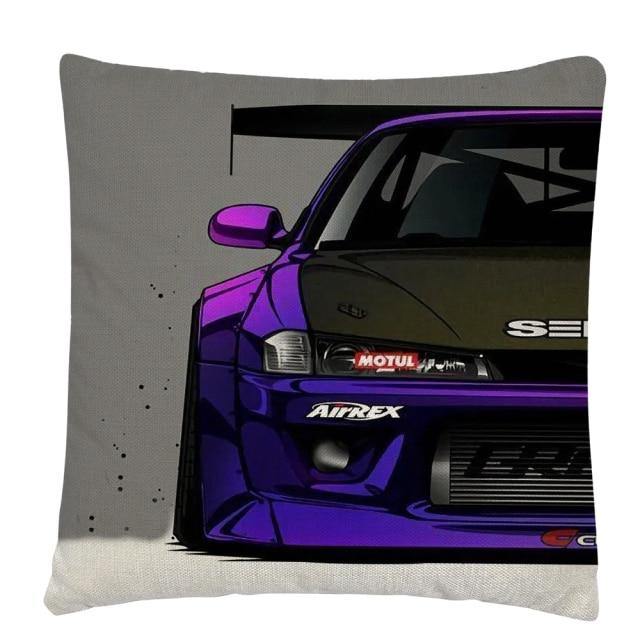 JDM Sports Car half side cushion cover 45 x 45cm - over 20 styles! - JDM Global Warehouse