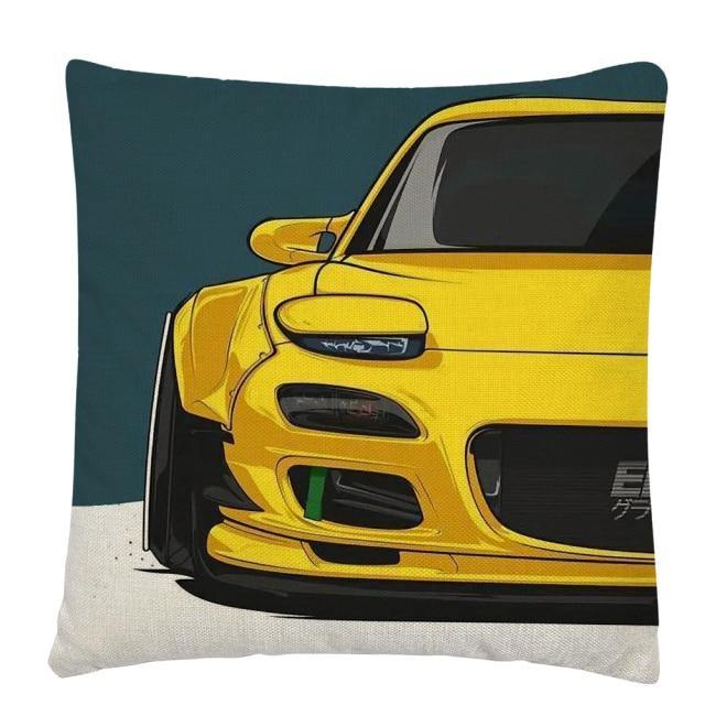 JDM Sports Car half side cushion cover 45 x 45cm - over 20 styles! - JDM Global Warehouse