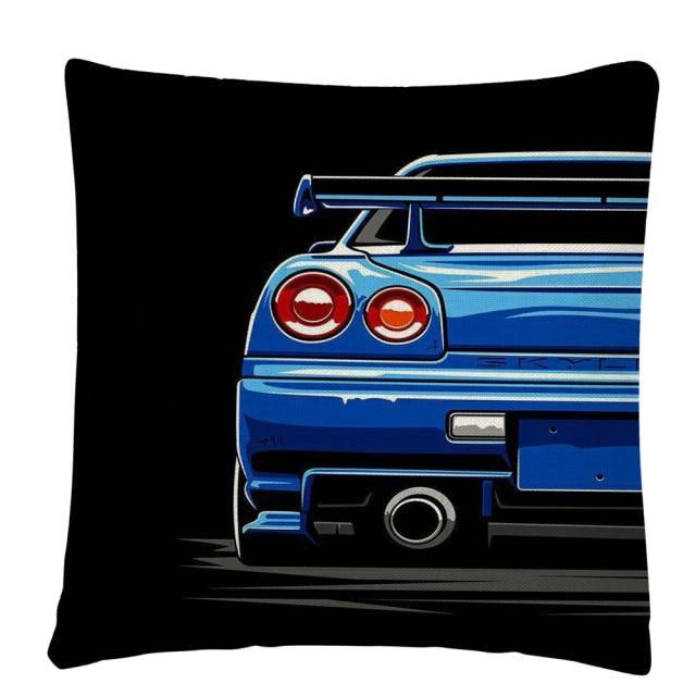 JDM Sports Car half side cushion cover 45 x 45cm - over 20 styles! - JDM Global Warehouse