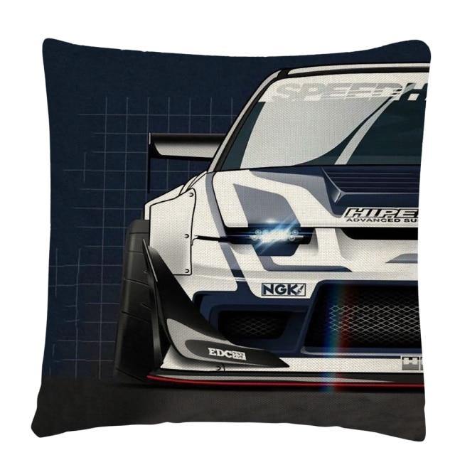 JDM Sports Car half side cushion cover 45 x 45cm - over 20 styles! - JDM Global Warehouse