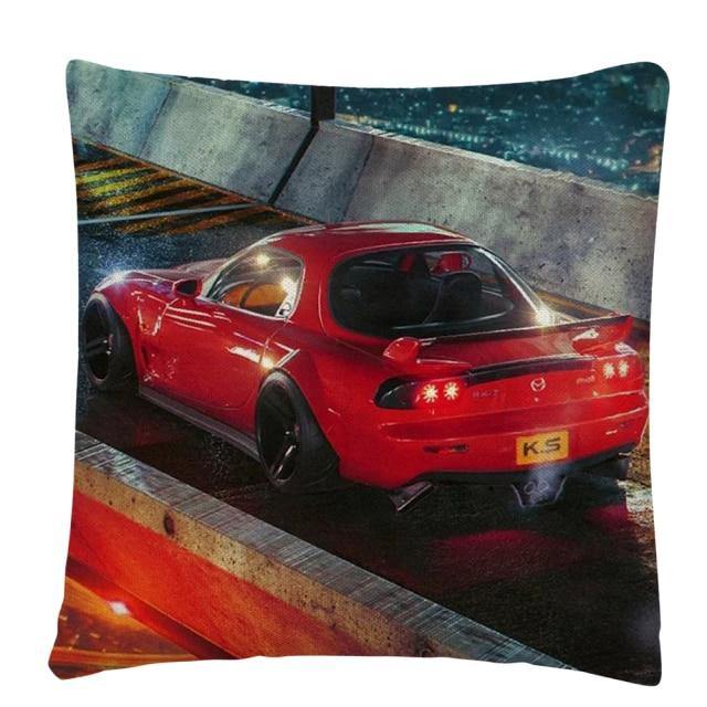 JDM Sports Car half side cushion cover 45 x 45cm - over 20 styles! - JDM Global Warehouse