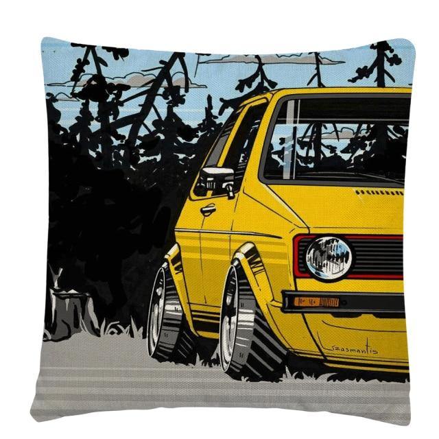 JDM Sports Car half side cushion cover 45 x 45cm - over 20 styles! - JDM Global Warehouse