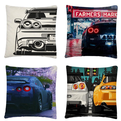 JDM Sports Car half side cushion cover 45 x 45cm - over 20 styles! - JDM Global Warehouse