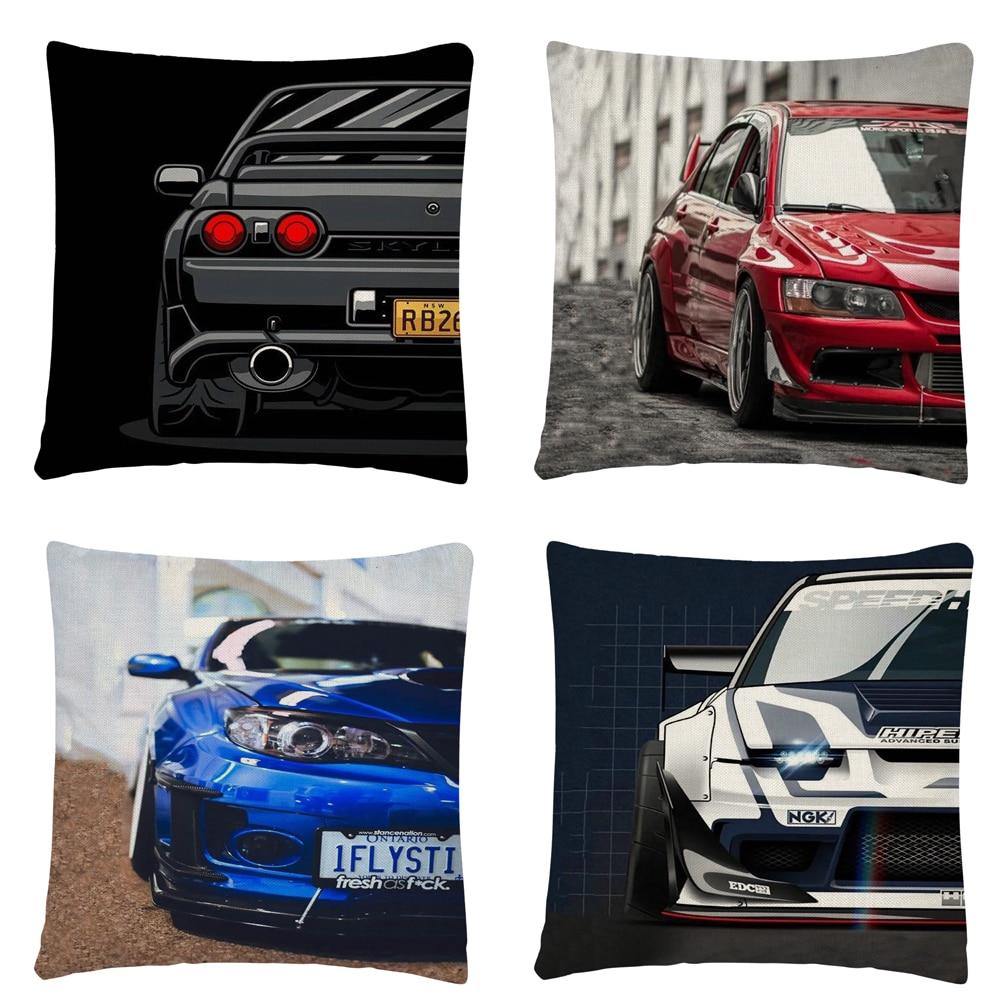 JDM Sports Car half side cushion cover 45 x 45cm - over 20 styles! - JDM Global Warehouse