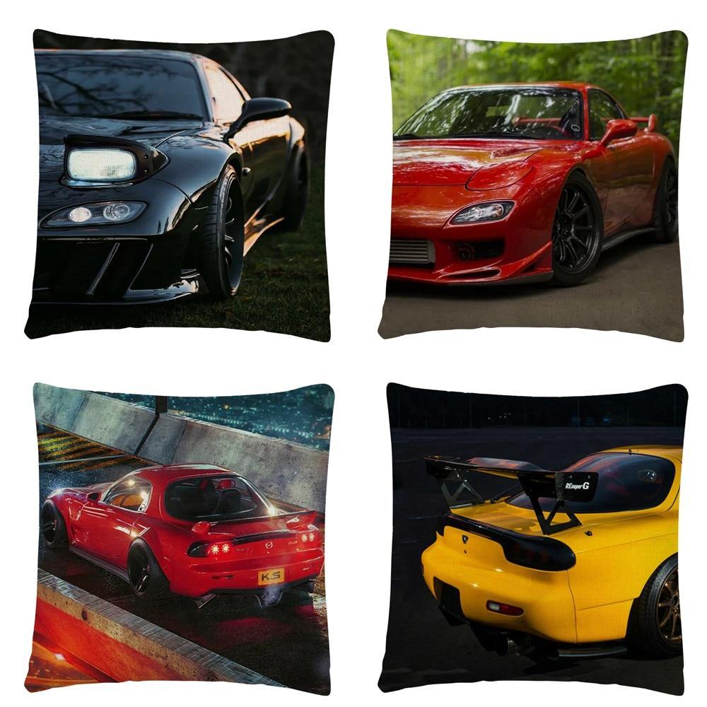 JDM Sports Car half side cushion cover 45 x 45cm - over 20 styles! - JDM Global Warehouse