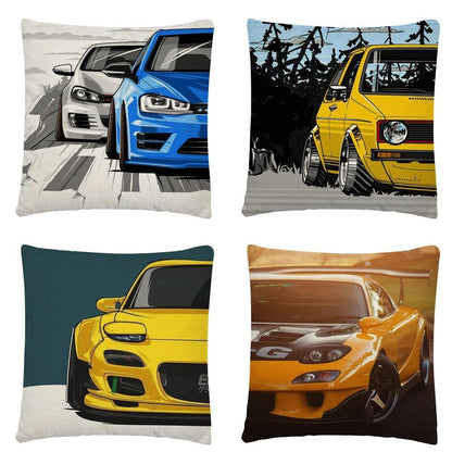 JDM Sports Car half side cushion cover 45 x 45cm - over 20 styles! - JDM Global Warehouse