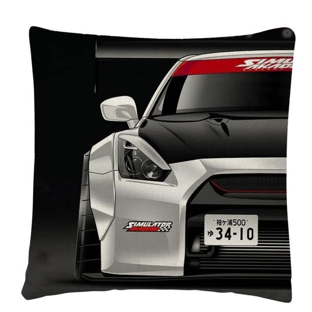 JDM Sports Car half side cushion cover 45 x 45cm - over 20 styles! - JDM Global Warehouse