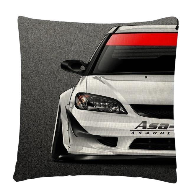 JDM Sports Car half side cushion cover 45 x 45cm - over 20 styles! - JDM Global Warehouse