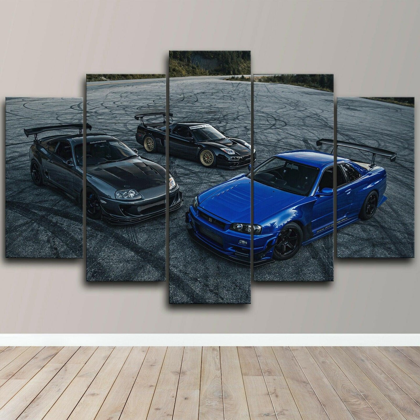 JDM Triple Threat - NSX, Skyline, Supra 5 piece Wall Art - JDM Global Warehouse