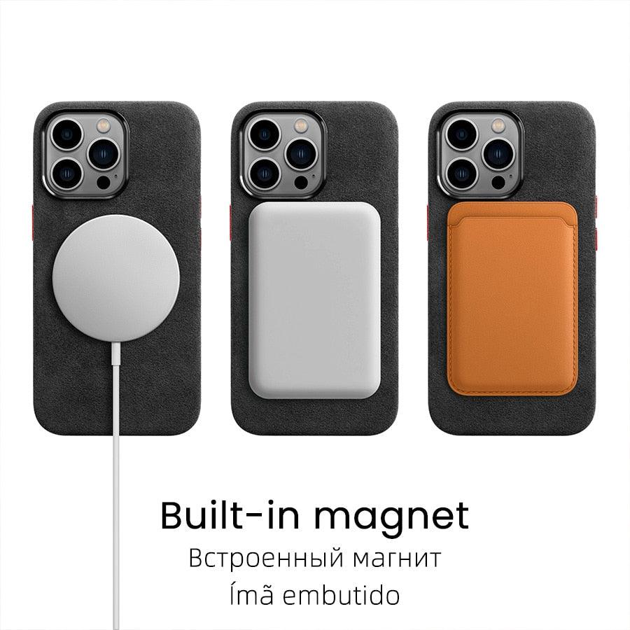 Magnetic Alcantara case for iPhone - JDM Global Warehouse