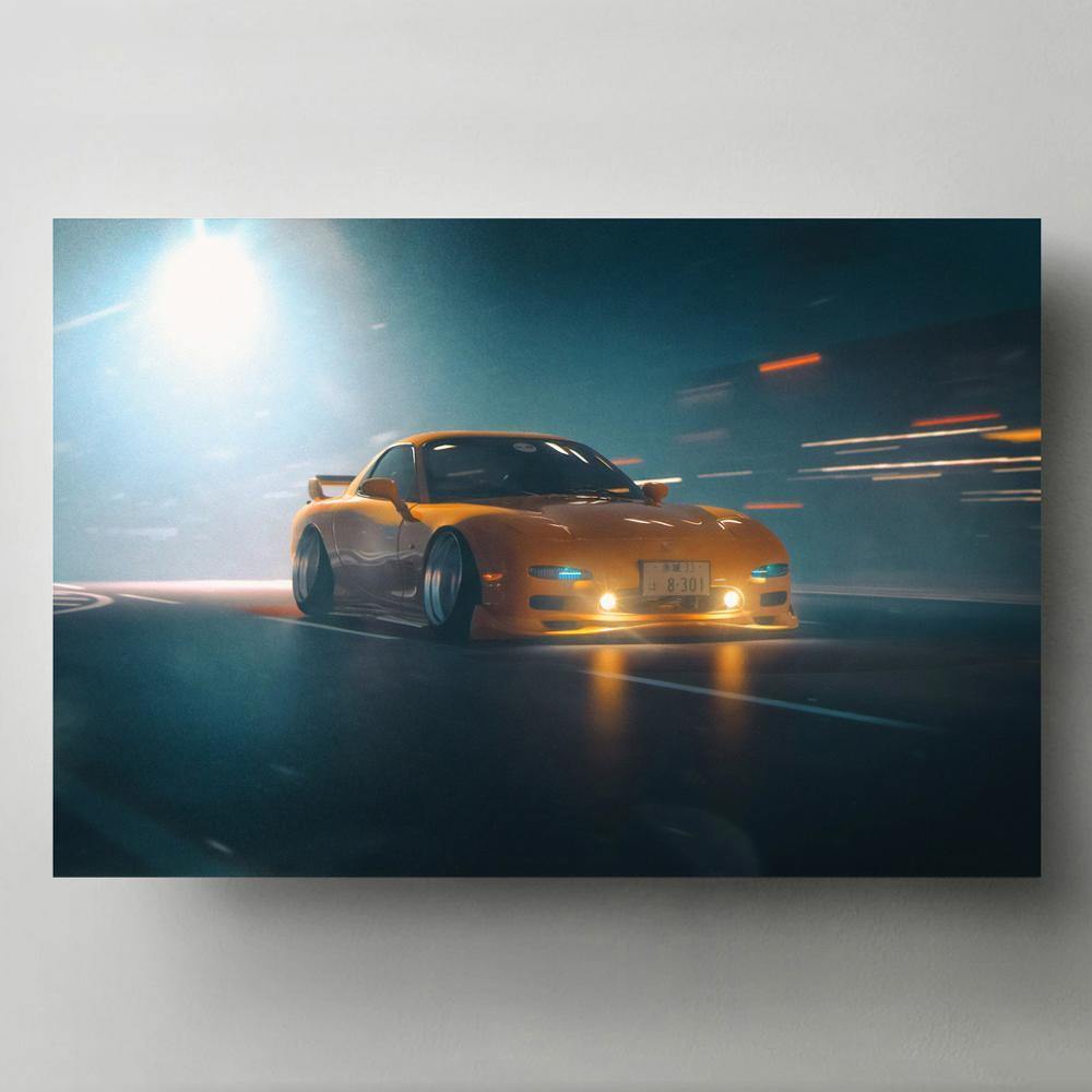 Mazda FD3S RX7 canvas wall art - JDM Global Warehouse