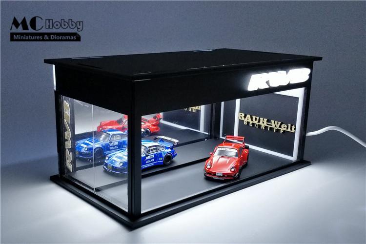 MC Hobby 1:64 Honda & RWB showrooms / garage with LED lighting - JDM Global Warehouse