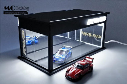 MC Hobby 1:64 Honda & RWB showrooms / garage with LED lighting - JDM Global Warehouse